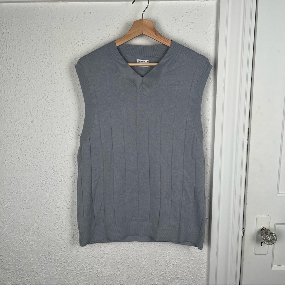 Frank & Oak Gray V-Neck Sweater Vest